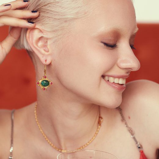 Emerald hook earrings by Ottoman Hands 